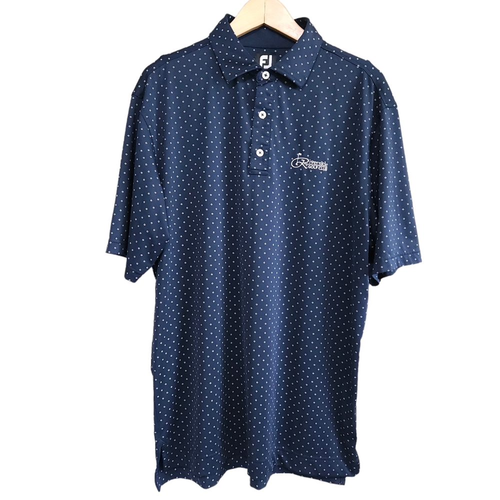 FootJoy Golf Polo Blue White Branded Riverside Golf Club Embroidery